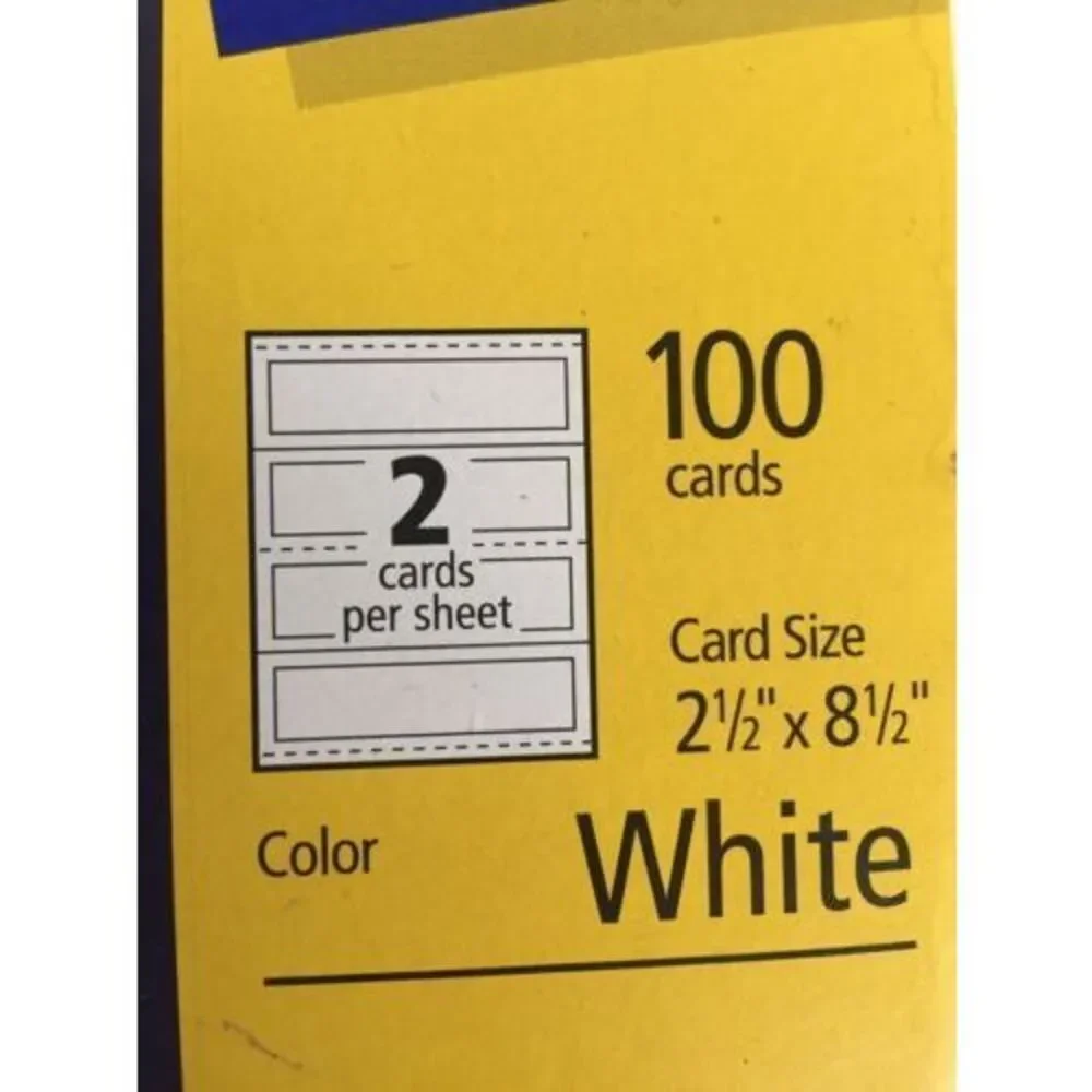 NWT Avery Templates 5305 Medium whiteTent Cards embossed 2.5 x 8 5 - 100 cards